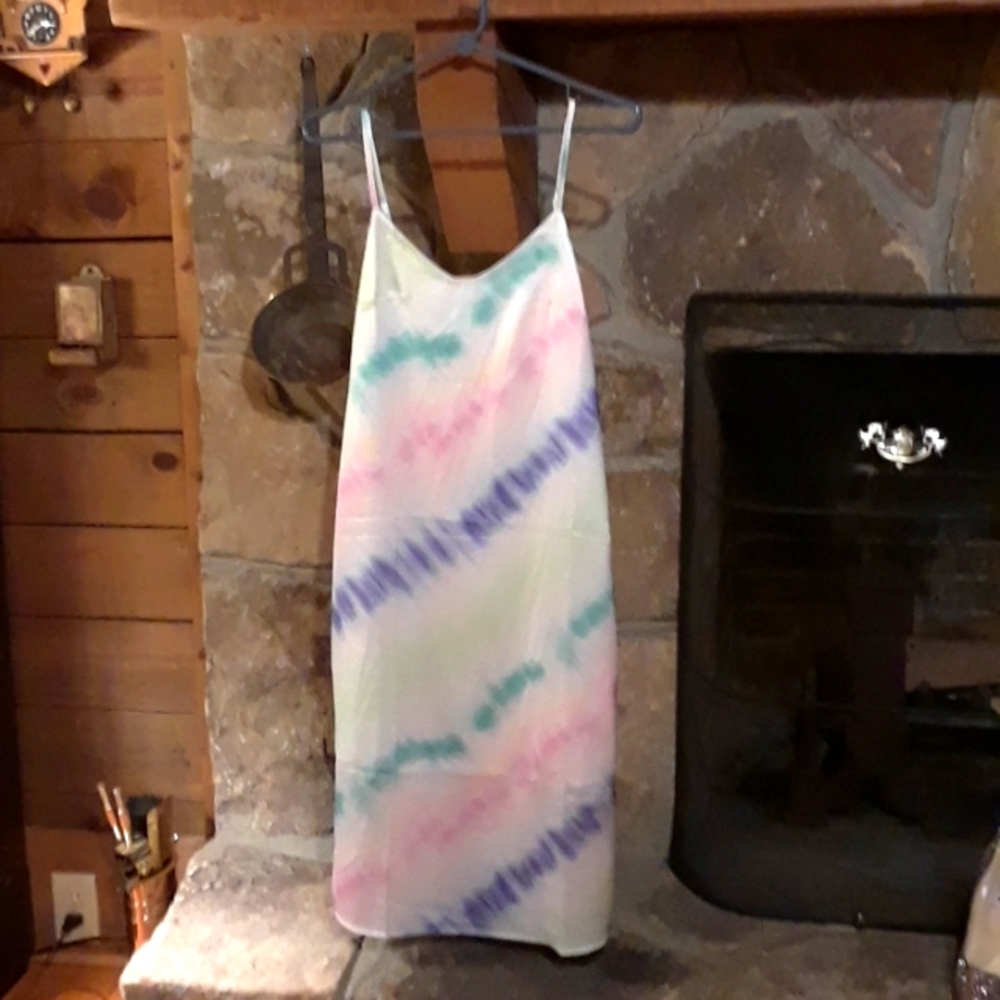 Tie-dyed slip dress